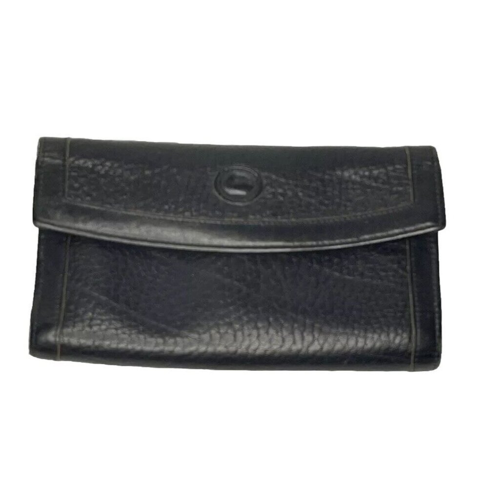 Vtg 80s Dooney Bourke Leather Wallet Black/Black MADE USA Read Description AWL